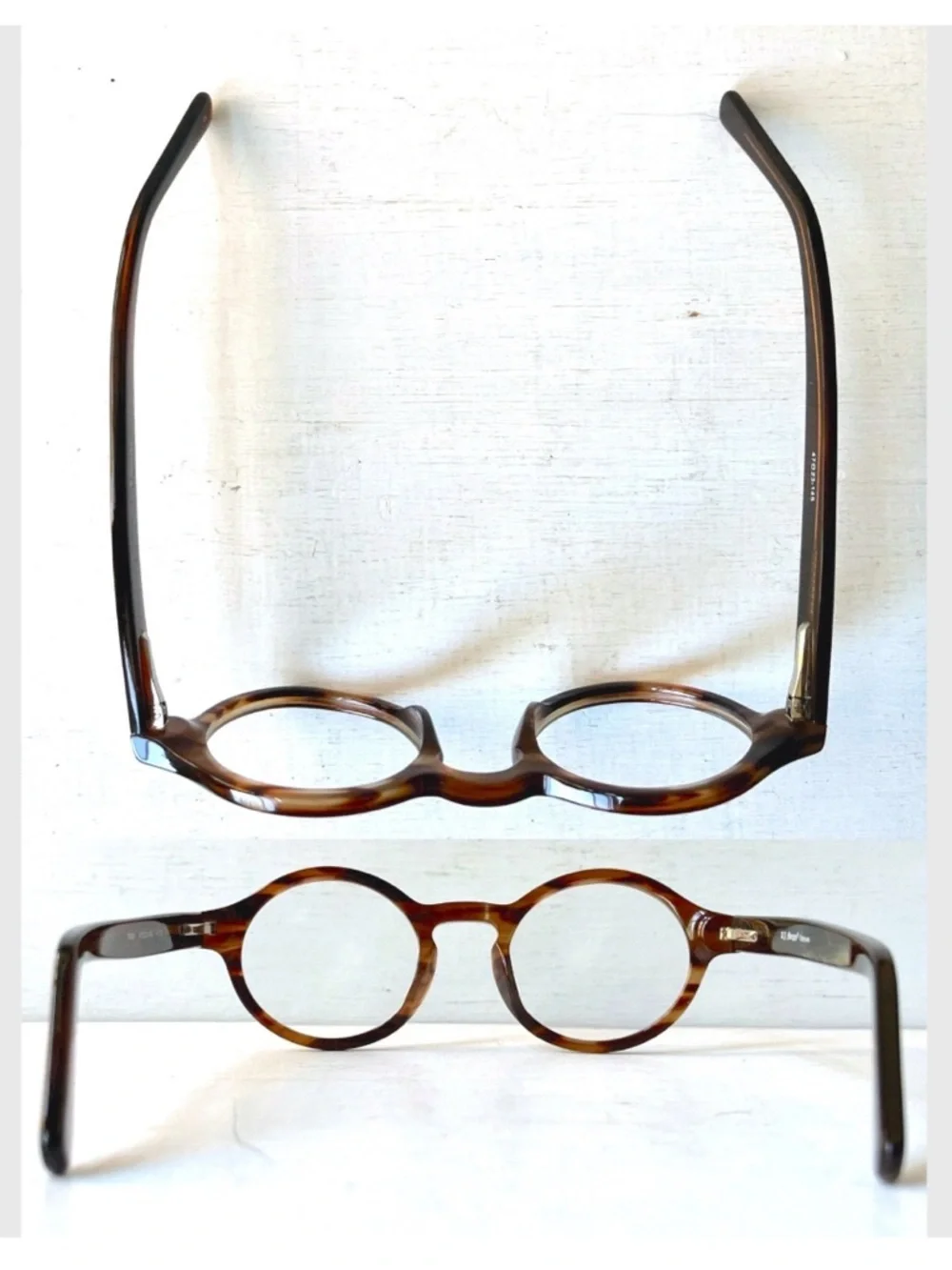 Retro Y2K Wide Fit Reading Glasses Round Flex Hinge Brown Horn Acetate